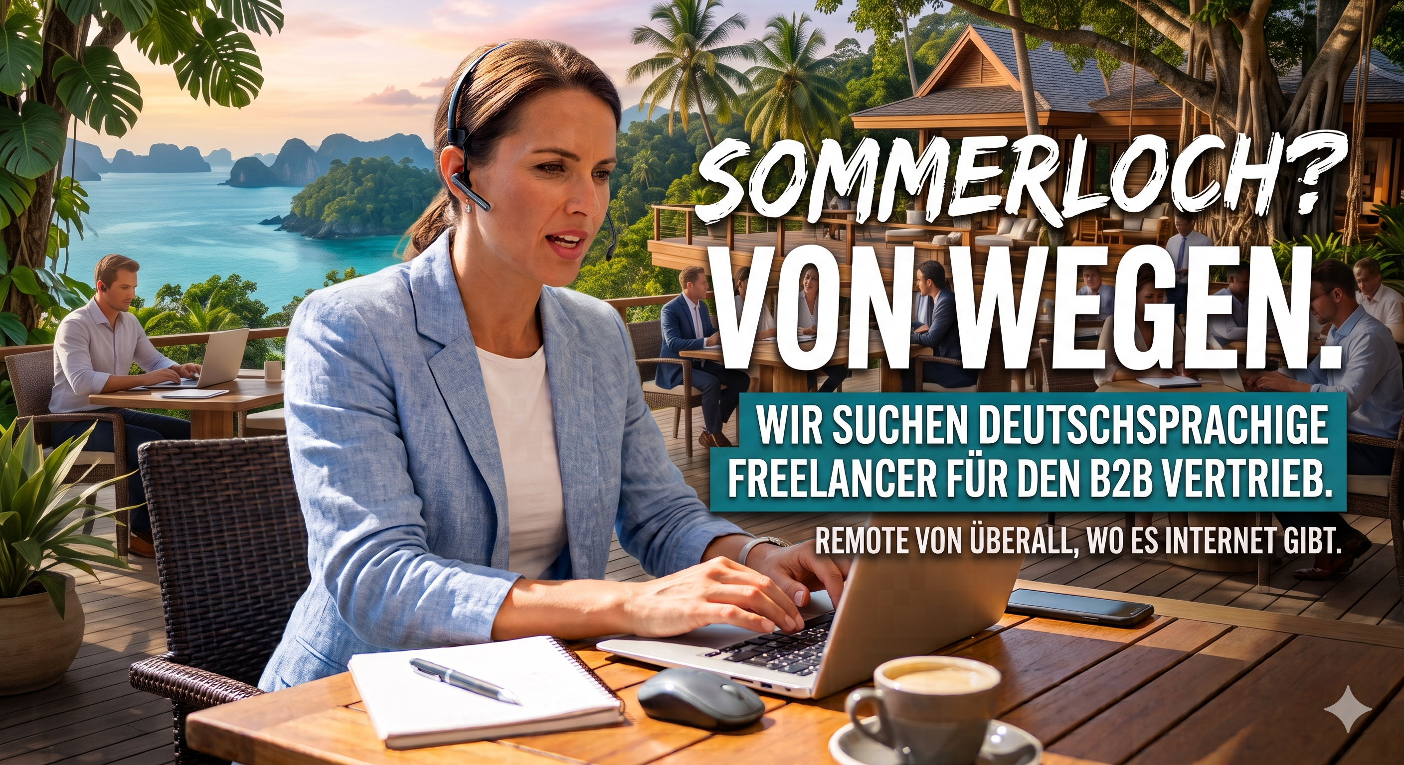 B2B-Vertrieb 100 % Remote – arbeite von überall auf der Welt